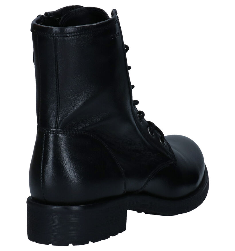 Geox Zwarte Veterboots in leer (277054)