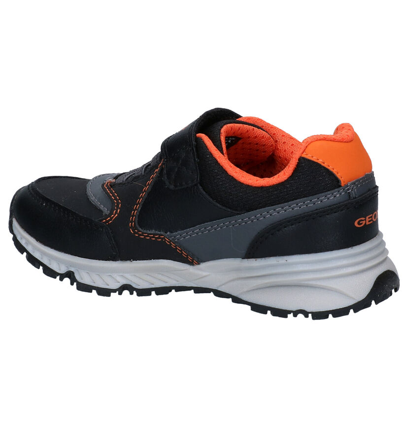 Geox Bernie Zwarte Velcroschoenen in kunstleer (288718)