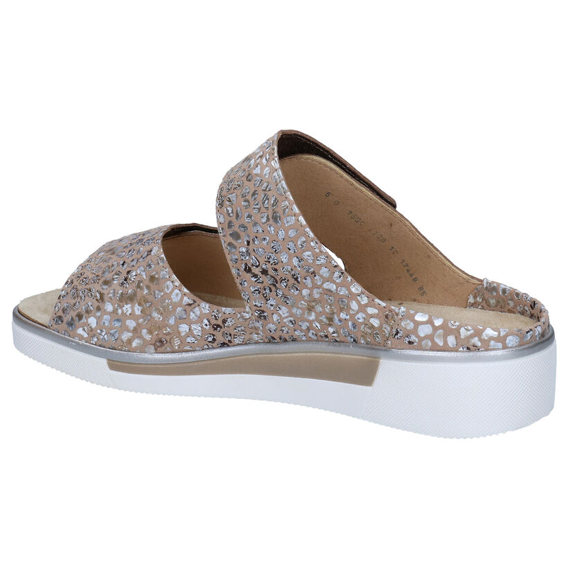 Ara Courtyard Mules en Taupe en textile (288968)