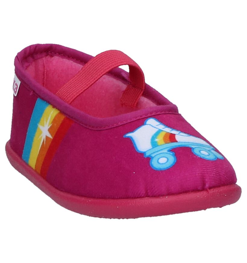 K3 Pantoufles fermées en Rose fuchsia en textile (235946)