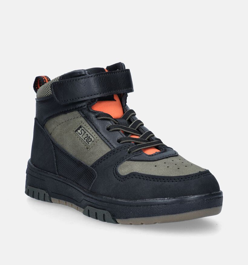 Milo & Mila Kaki Hoge schoenen voor jongens (347111)