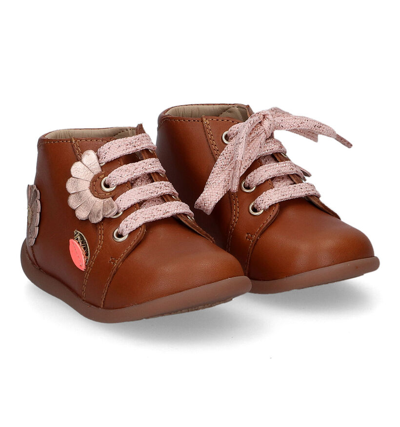 Pom d'Api Stand Up Flo Chaussures pour bébé en Cognac en cuir (304798)