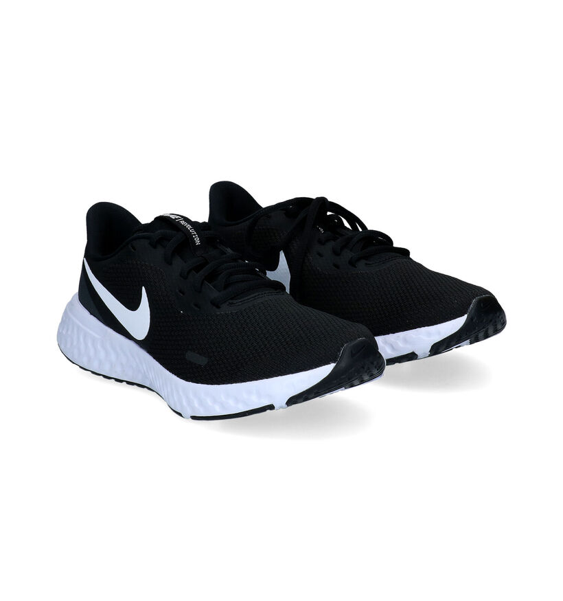 Nike Revolution 5 Zwarte Sneakers in kunstleer (290920)