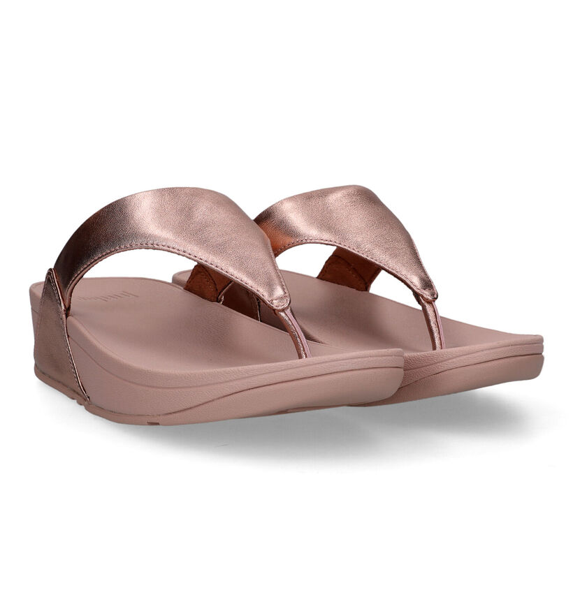FitFlop Lulu Leather Toepost Tongs en Noir pour femmes (353633)