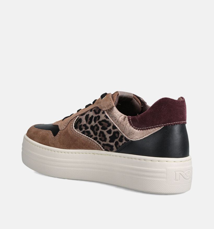 NeroGiardini Leopard Baskets en Marron pour femmes (361698) - pour semelles orthopédiques