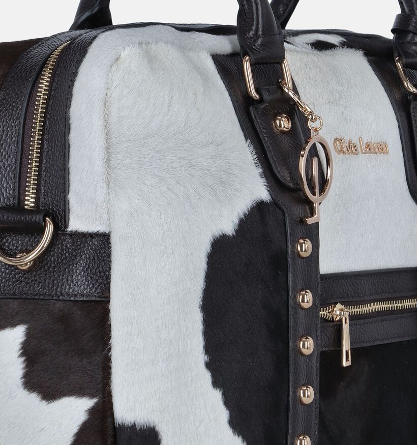 Olivia Lauren Cowhide Sac ordinateur en Noir pour femmes (364302)