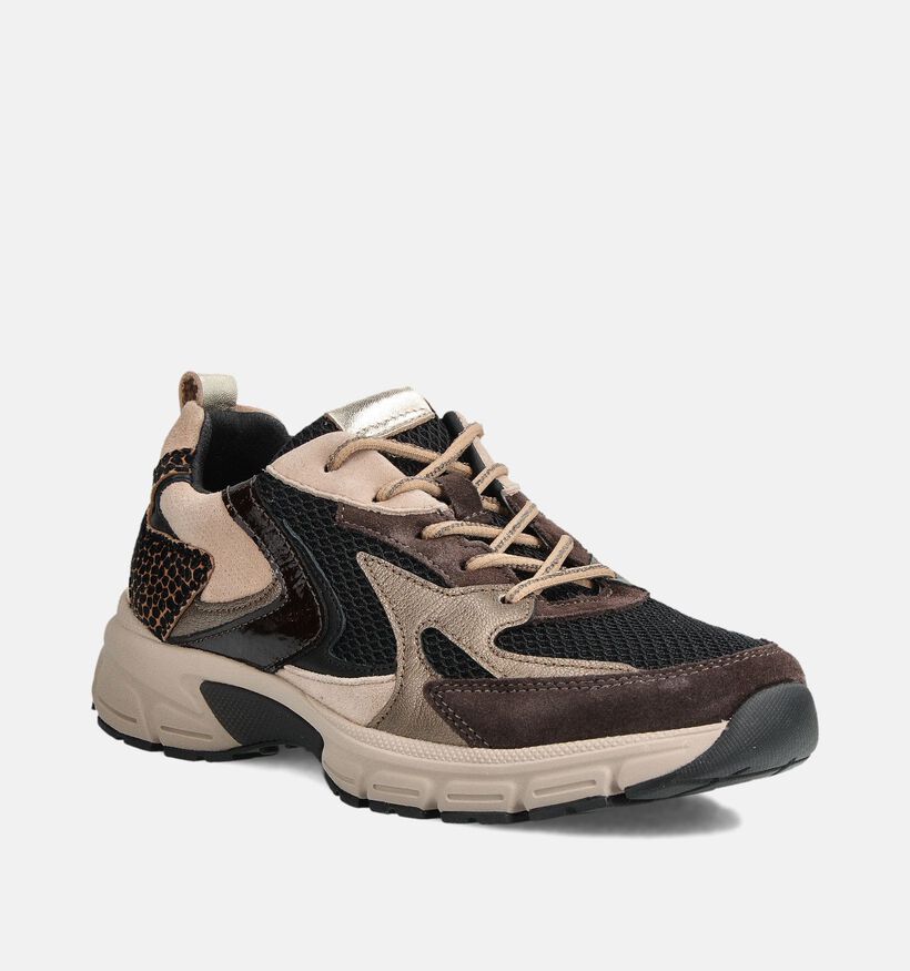 Gabor Zwarte/Beige Sneakers voor dames (360312) - geschikt voor steunzolen