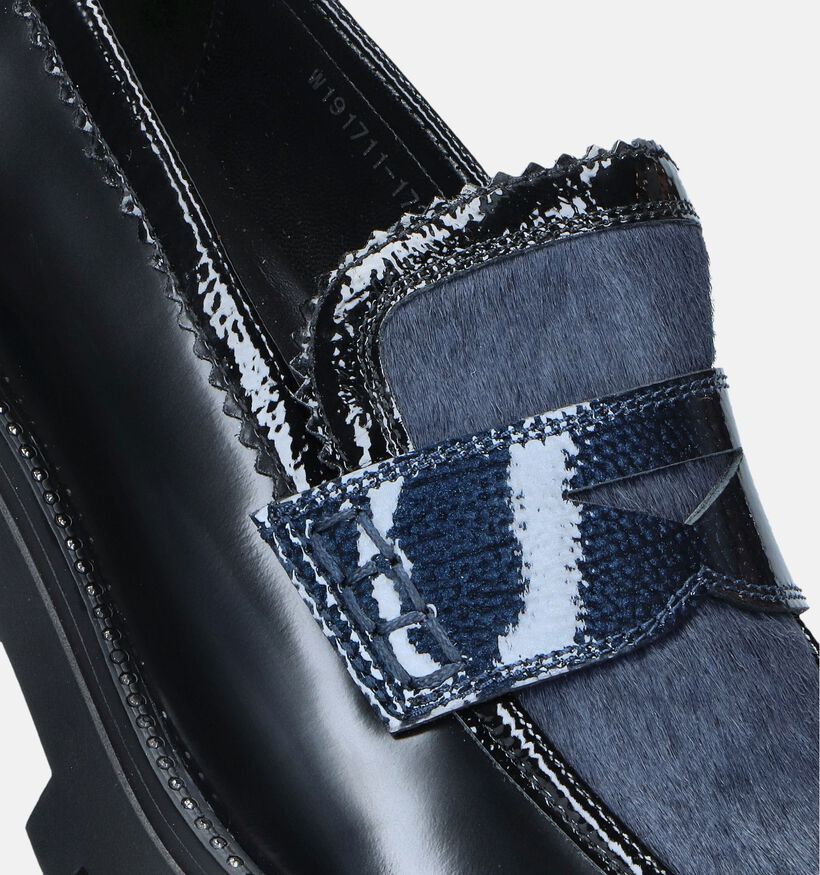 Regarde Le Ciel Laticia-02 Chunky chaussures sans lacets en Bleu pour femmes (347270)