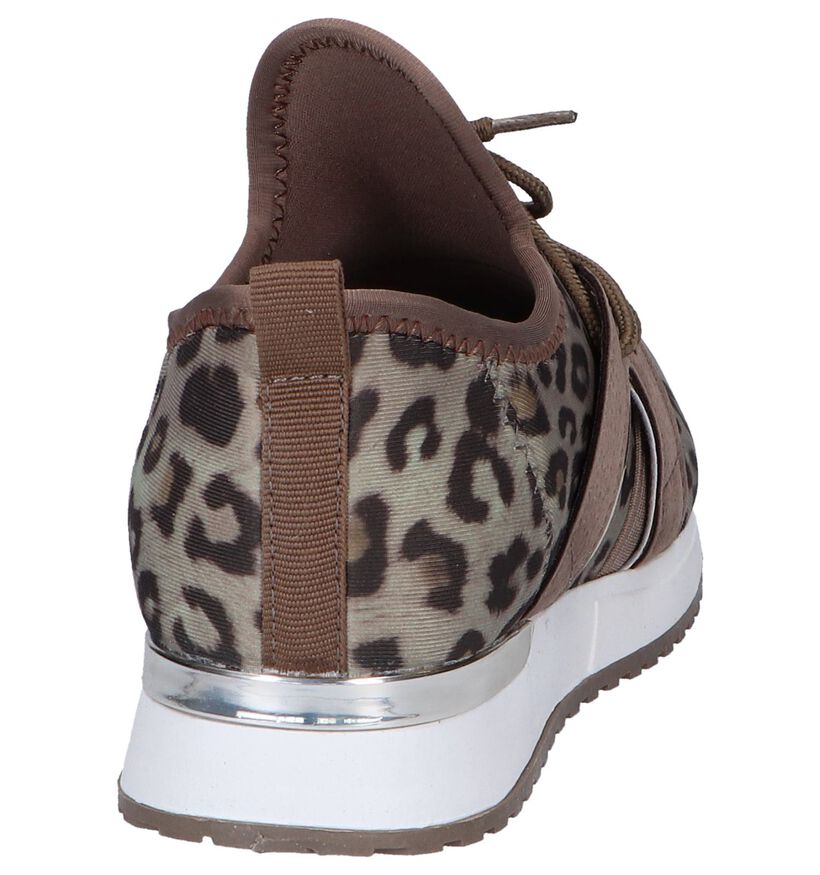 Taupe Slip-on Sneakers Shoecolate in stof (264099)