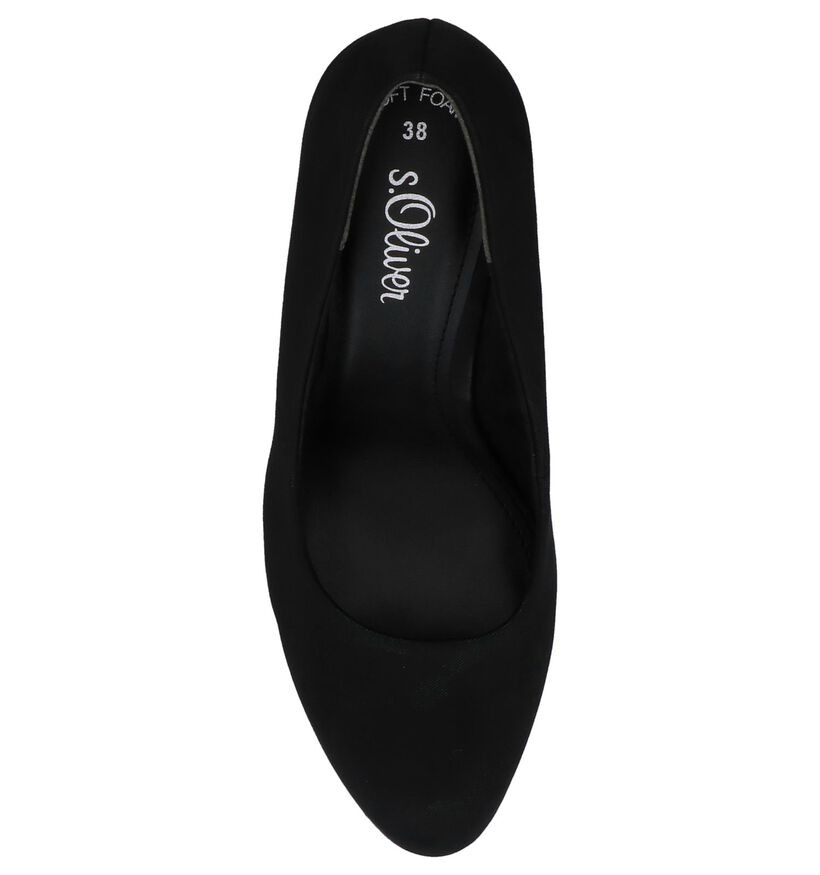 Zwarte Klassieke Pumps s. Oliver met Camouflageprint in stof (222175)