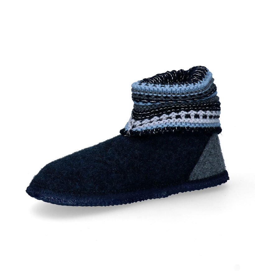 Giesswein Kiel Blauwe Hoge pantoffels voor dames (333561)