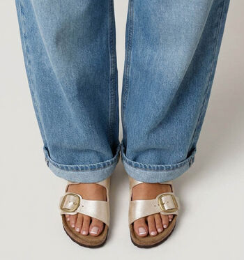 Birkenstock Big Buckle Slippers Graceful Pearl White/Graceful Taupe