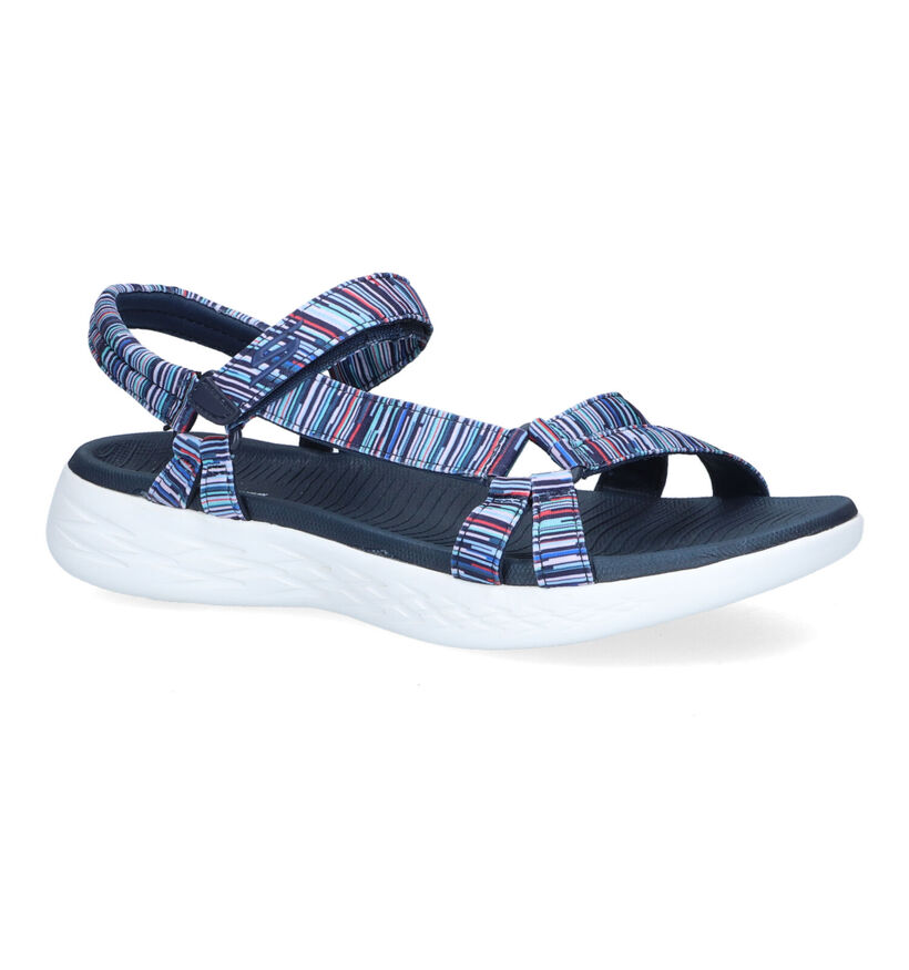 Skechers On The Go 600 Electric Blauwe Sandalen in stof (305709)