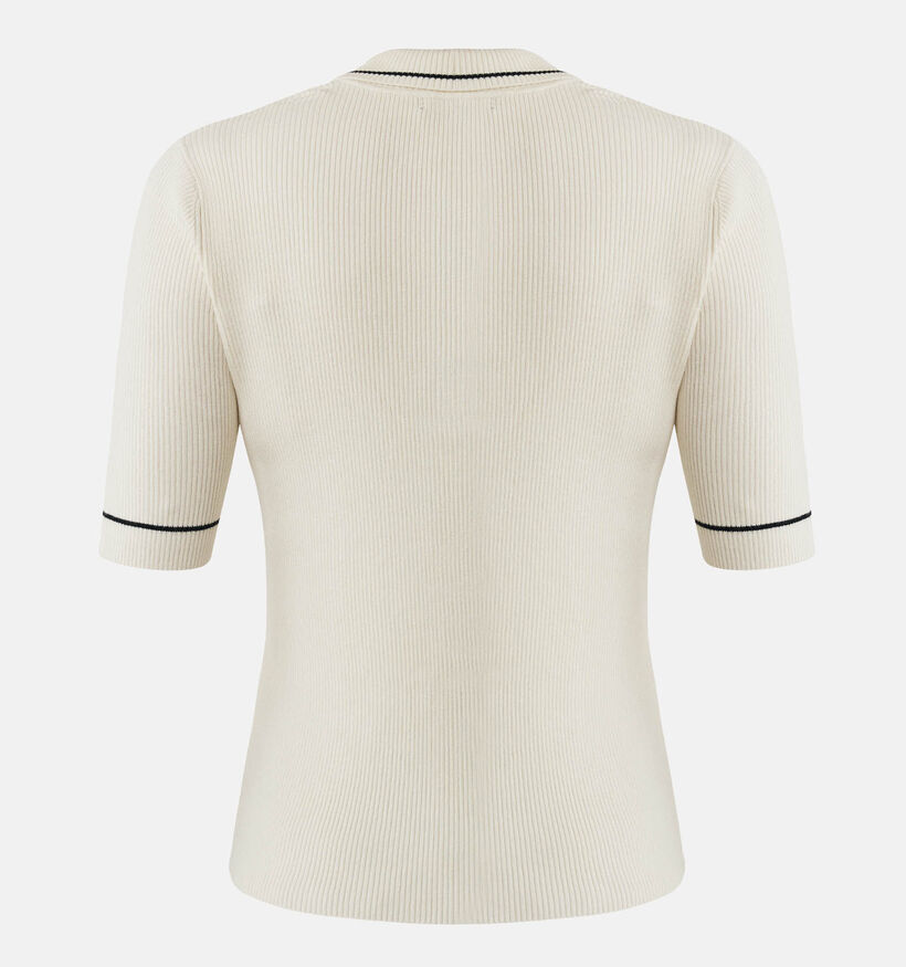 Mexx Ecru Gebreide polo voor dames (345715)