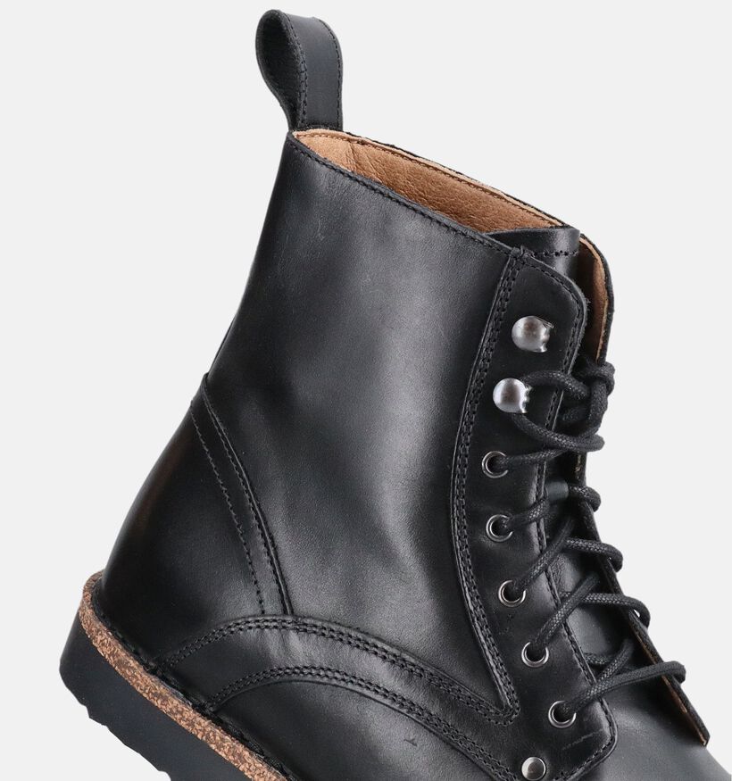 Birkenstock Bryson Leather Boots &agrave; lacets en Noir pour hommes (377030) - pour semelles orthop&eacute;diques