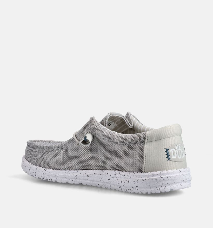 HEYDUDE Wally Stretch Sox Chaussures &agrave; enfiler en Gris pour hommes (370087) - pour semelles orthop&eacute;diques