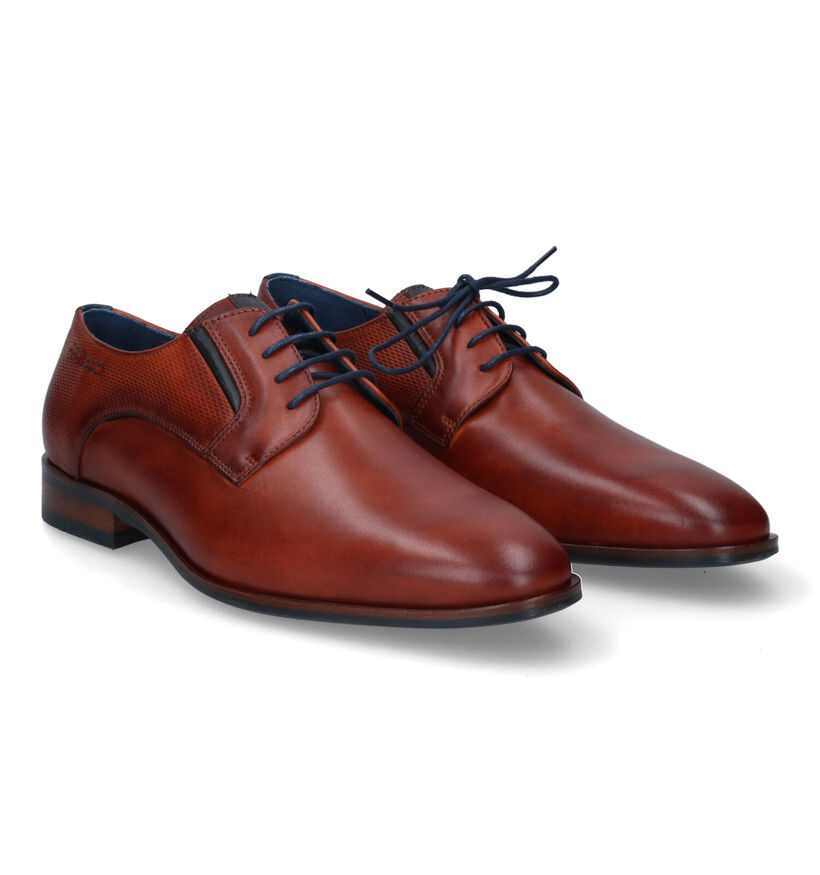 Berkelmans Sameiro Cognac Geklede Veterschoenen voor heren (320958) - geschikt voor steunzolen