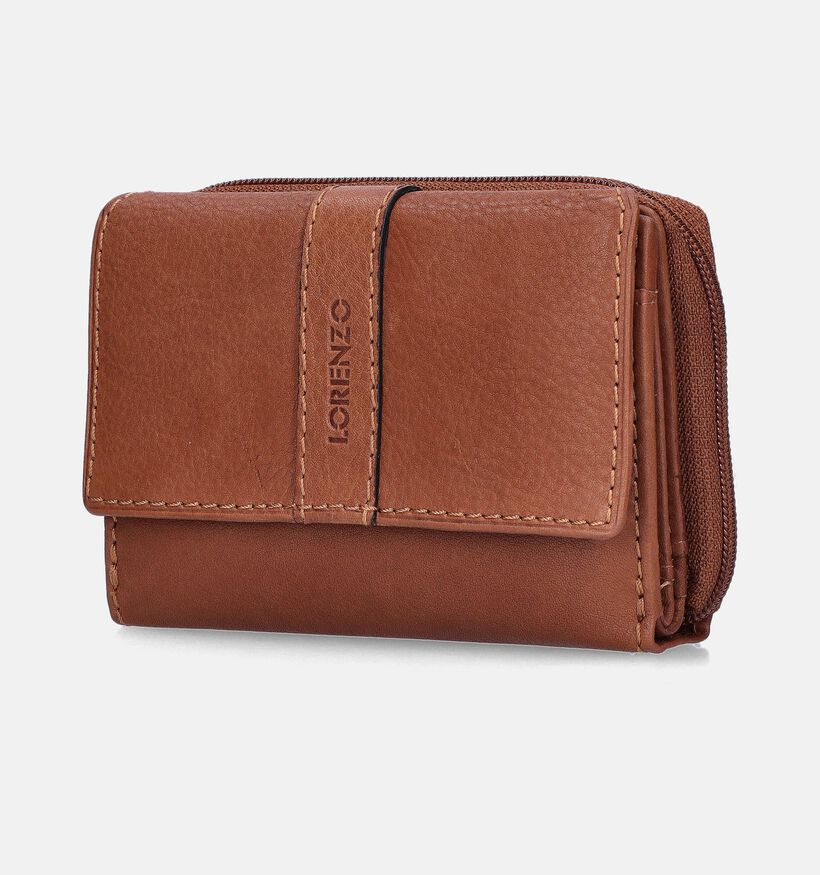 Euro-Leather Porte-monnaie à rabat en Cognac pour femmes (353565)