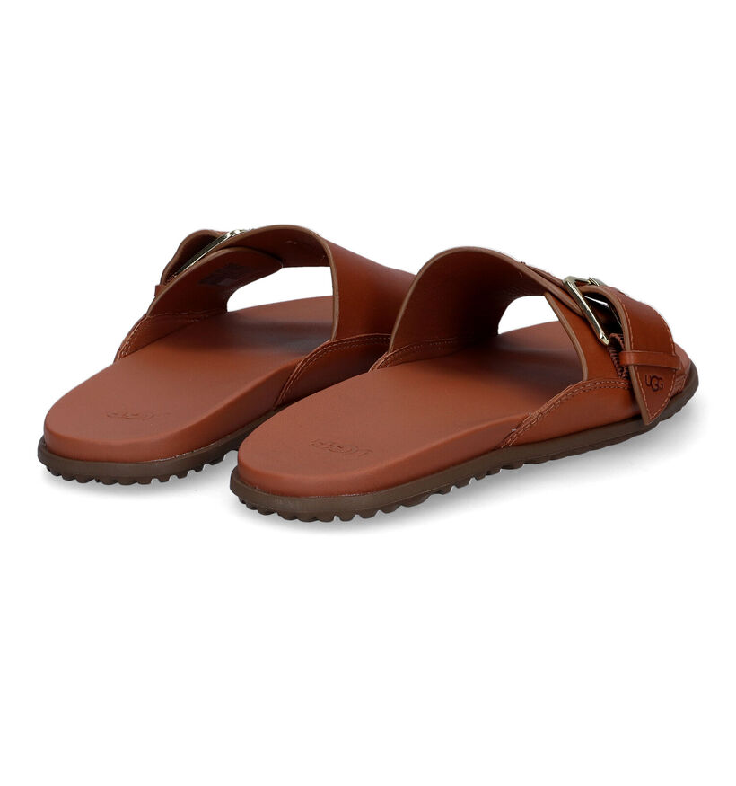 UGG Solivan Zwarte Slippers in leer (303420)