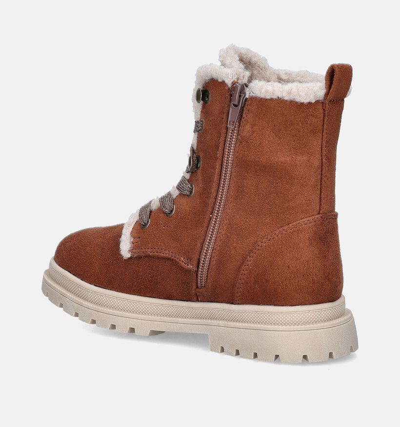 Milo & Mila Cognac Bottines voor meisjes (346926) - geschikt voor steunzolen