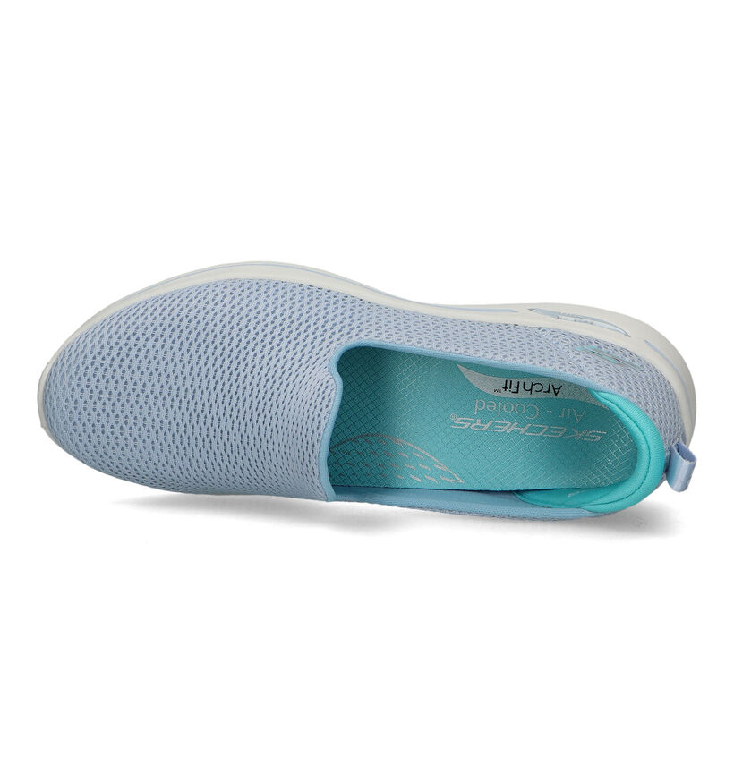 Skechers Go Walk Arch Fit Baskets Slip-on en Bleu pour femmes (319366) - pour semelles orthopédiques