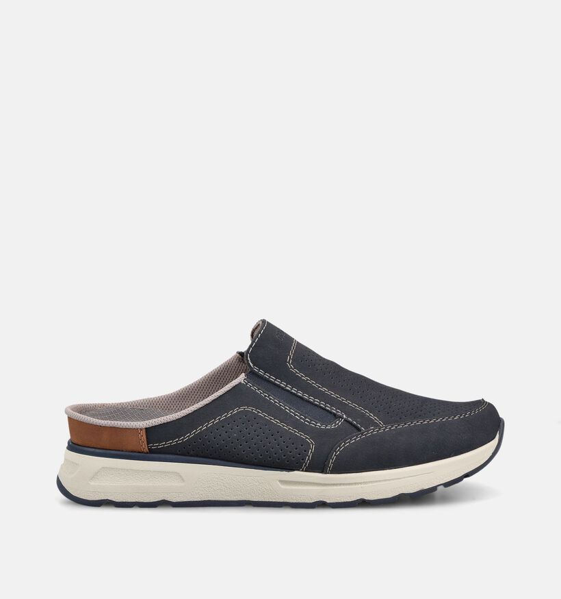 Rieker Nu-pieds casual en Bleu fonc&eacute; pour hommes (370478) - pour semelles orthop&eacute;diques