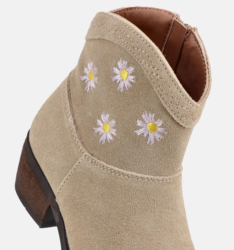 Milo & Mila Beige Cowboylaarzen Broderie voor meisjes (373269)