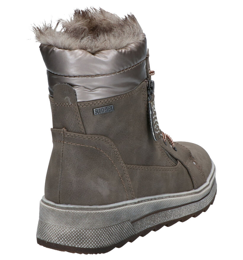 Supremo Taupe Snowboots in kunstleer (277053)