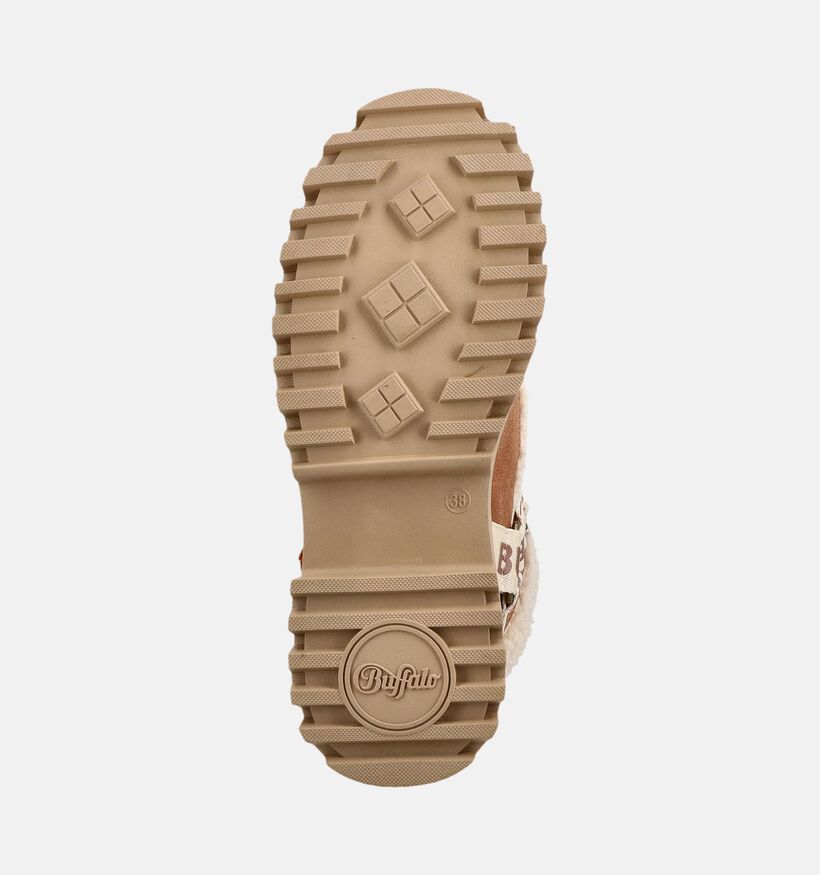 Buffalo Aspen Cognac Boots met Klikgesp voor dames (379571) - geschikt voor steunzolen
