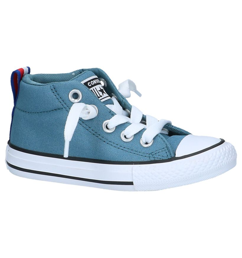 Blauwe Slip-on Sneakers Converse Chuck Taylor AS Street Mid in stof (238048)