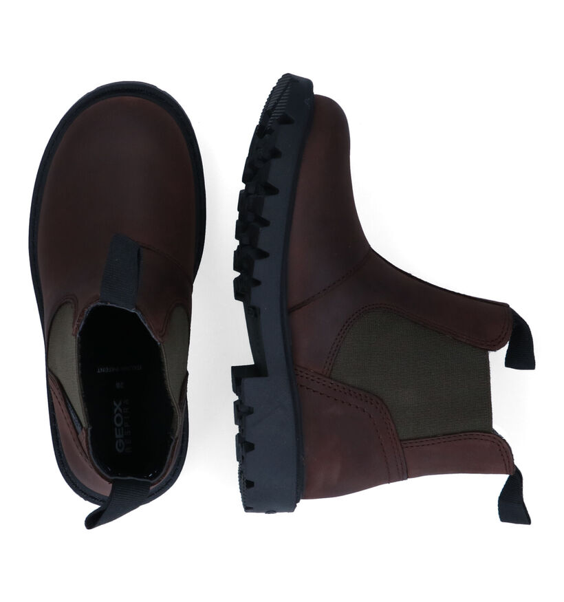 Geox Shaylax Bruine Chelsea Boots voor jongens (295107) - geschikt voor steunzolen