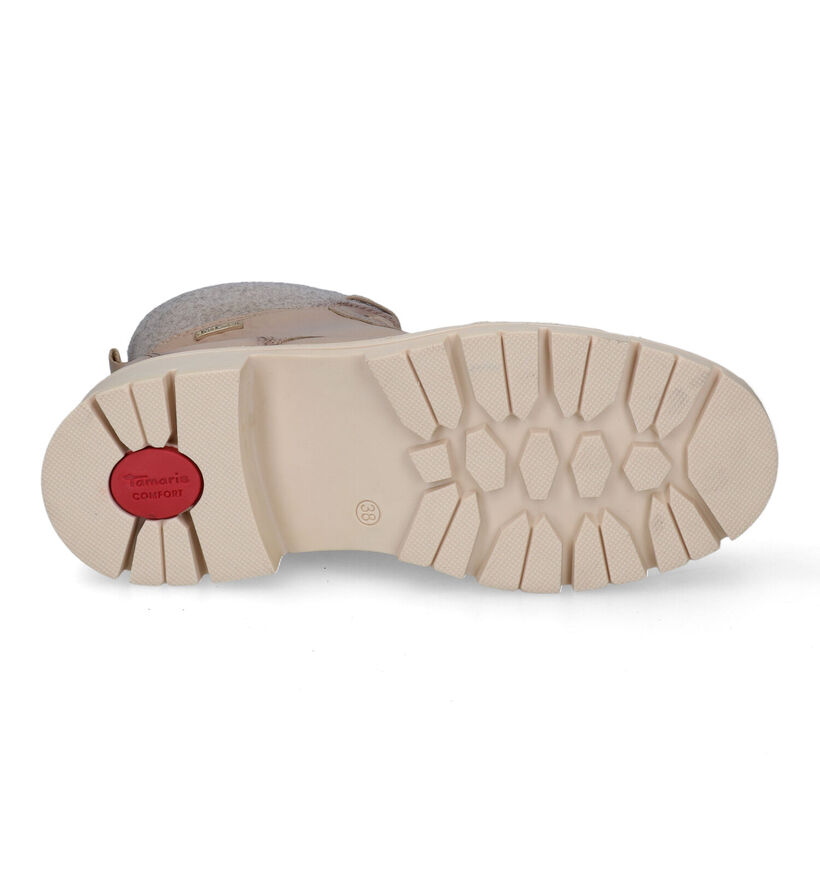 Tamaris Comfort Boots à lacets en Beige foncé en cuir (317988)