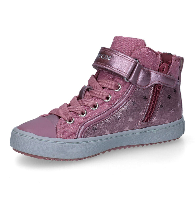 Geox Kalispera Baskets en Rose pour filles (312543) - pour semelles orthopédiques