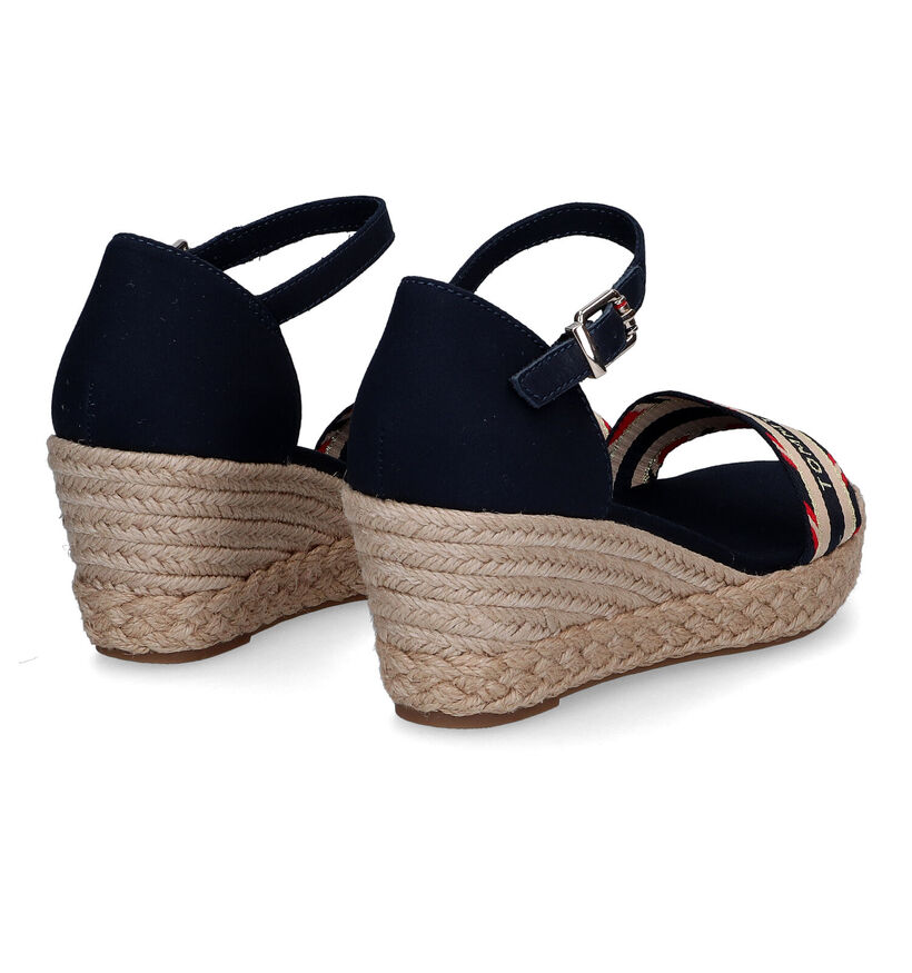 Tommy Hilfiger Corporate Webbing Blauwe Sandalen in stof (304004)