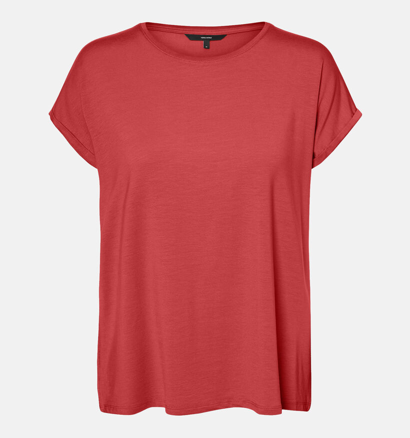 Vero Moda Ava T-shirt basic en Rouge pour femmes (337264)