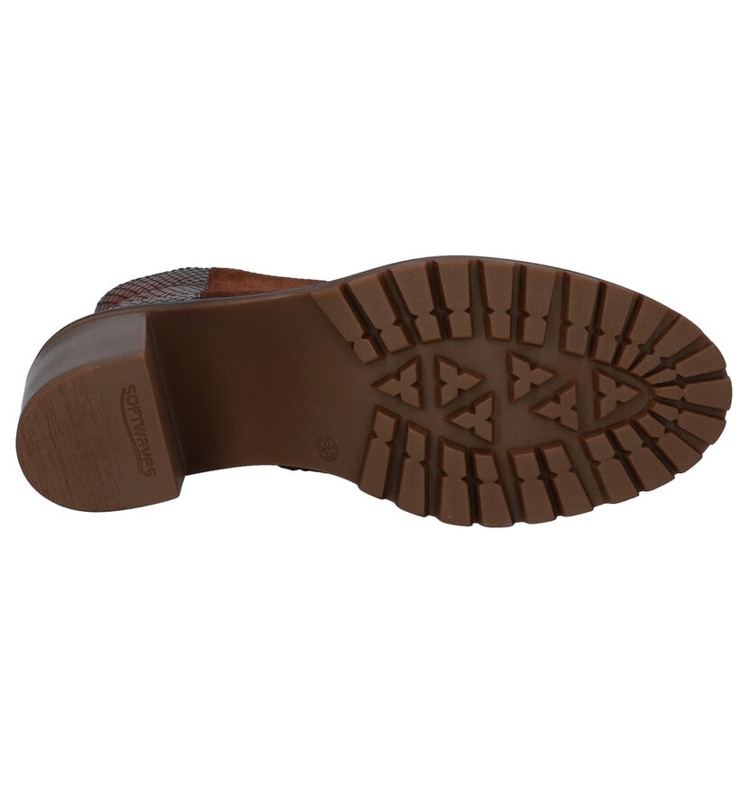 Softwaves Cognac Enkellaarzen in leer (298173)