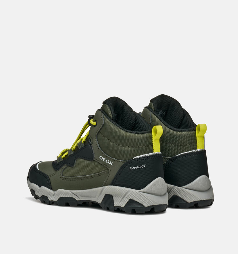 Geox Magnetar Kaki Hoge Schoenen voor jongens (360387) - geschikt voor steunzolen