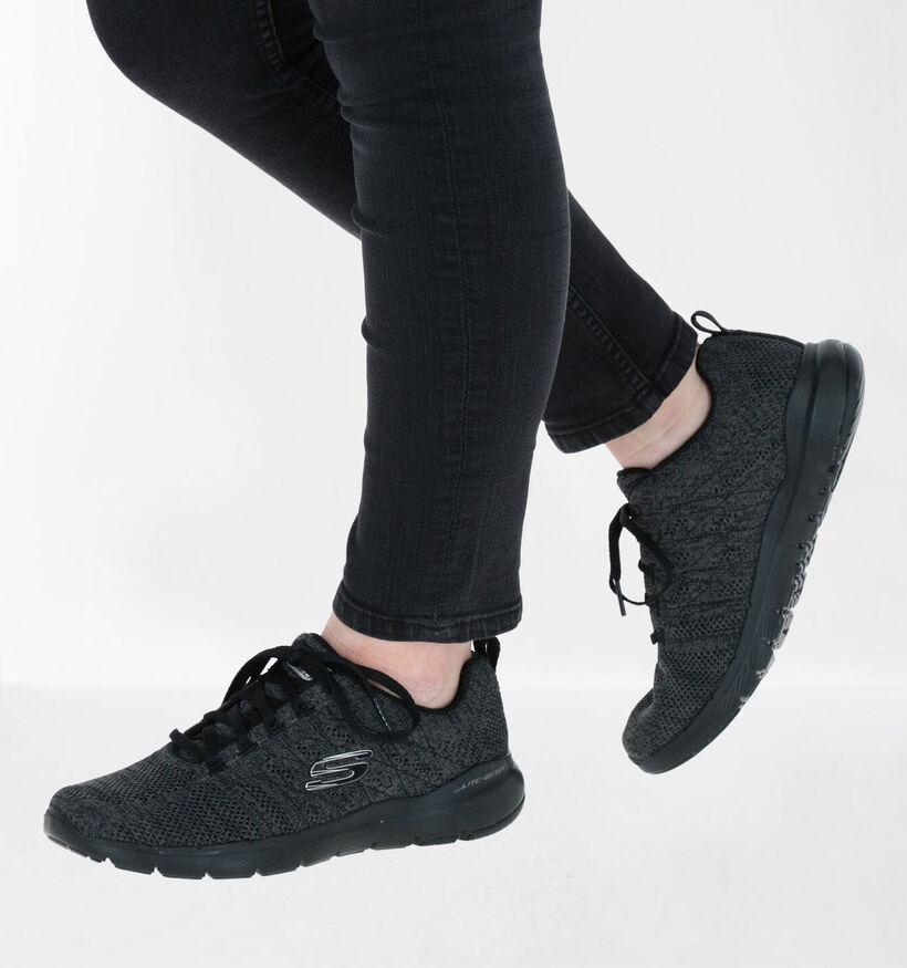 Skechers Flex Appeal Baskets en Noir en textile (293949)