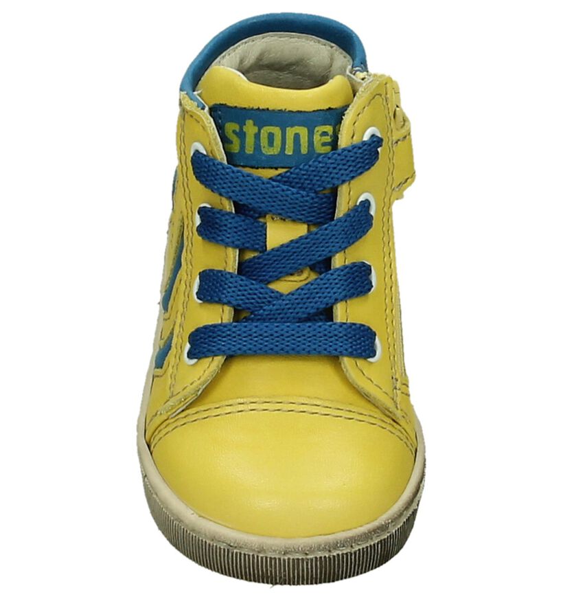 STONES and BONES Chaussures hautes en Jaune en cuir (190826)