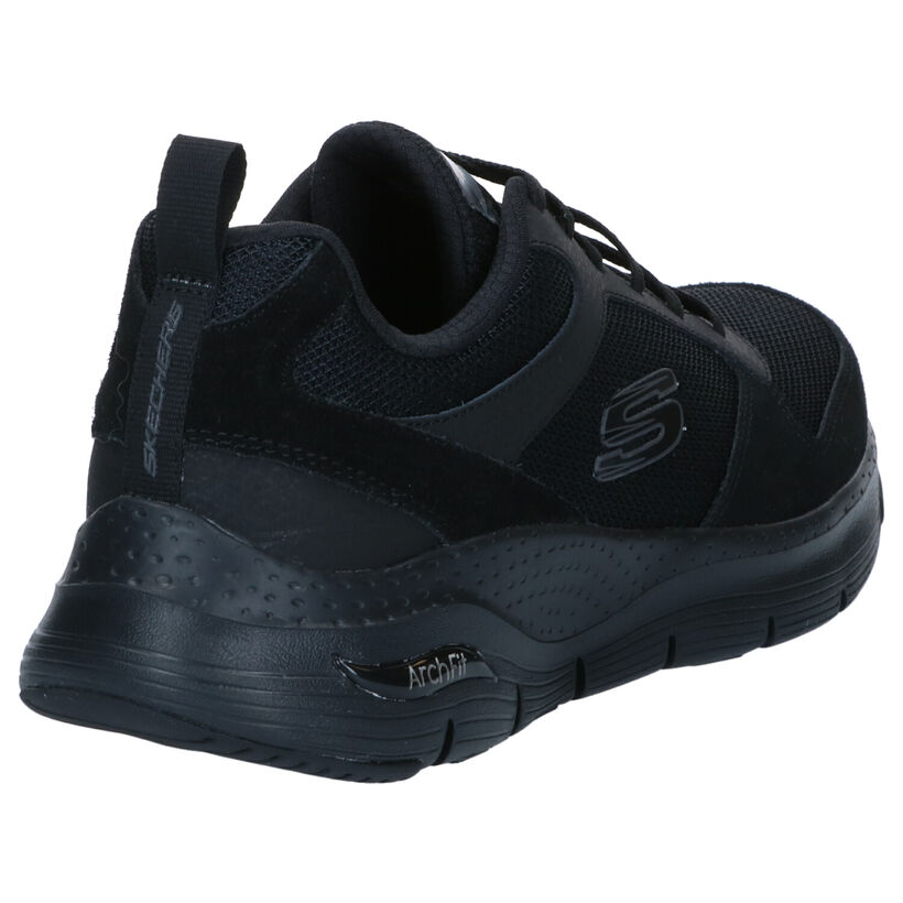 Skechers Arch Fit Zwarte Sneakers in nubuck (295639)