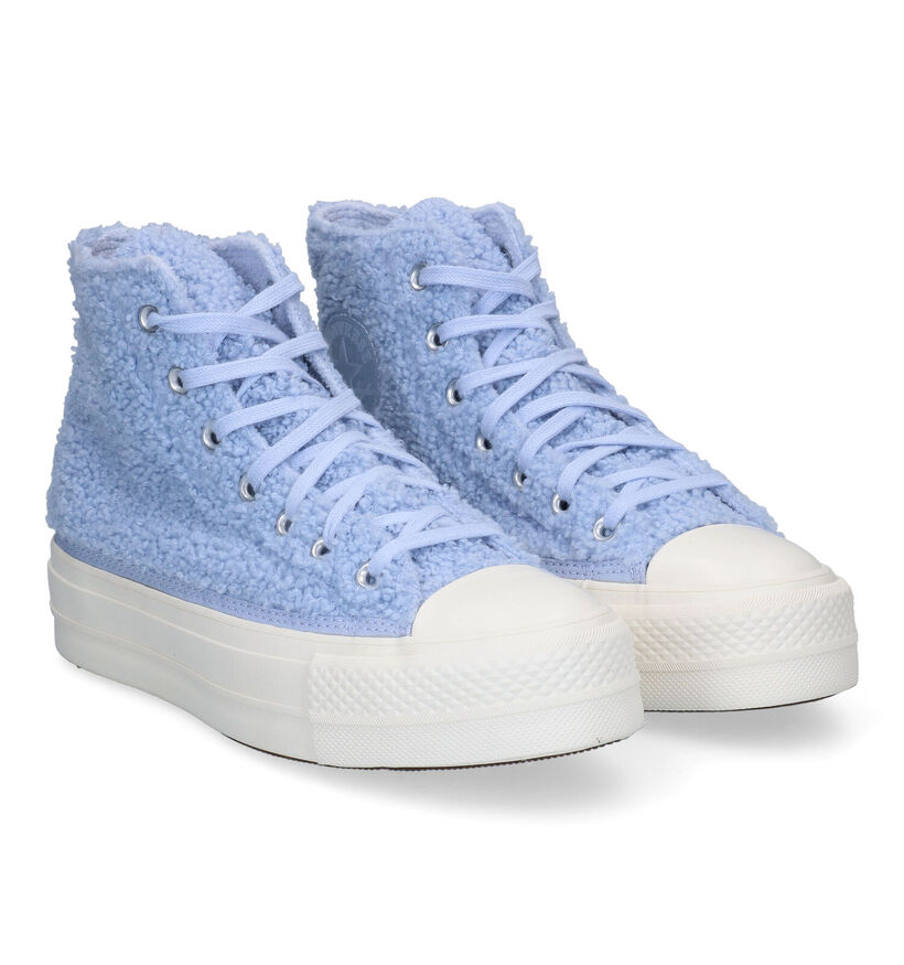 Converse CT All Star Sherpa Platform Blauwe Sneakers voor dames (300150)