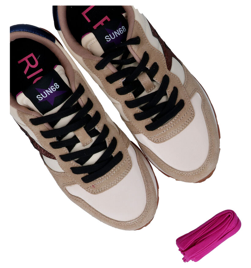 Sun 68 Stargirl Glitter Chaussures à lacets en Beige pour femmes (298176) - pour semelles orthopédiques