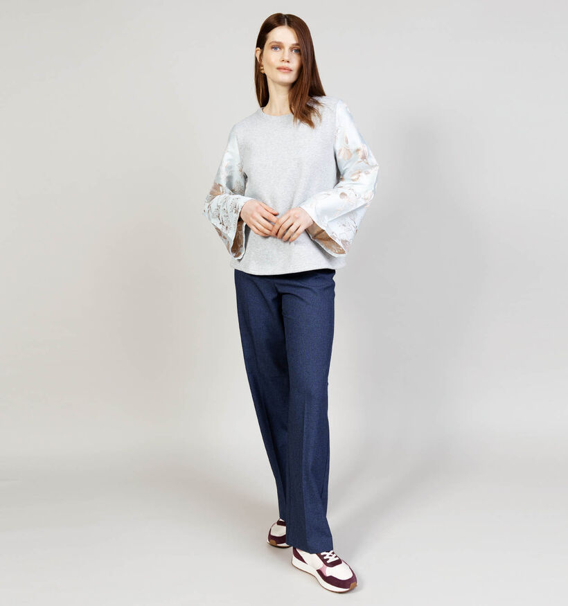 JDY Violet Grijze Sweater met Jacquard Mouwen voor dames (369182)