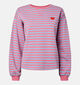 Pieces Flora Red Heart Sweatshirt en Rose/Bleu pour femmes (378378)