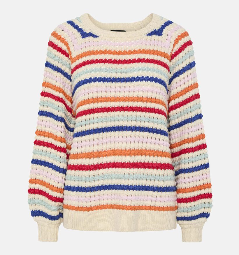 Pieces Dosla Beige Gestreepte trui voor dames (351085)