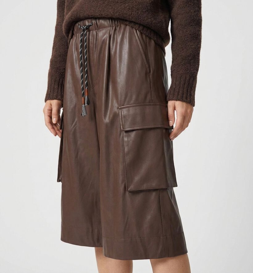 Ador&eacute; Pita Bruine Kniebroek Faux-Leather voor dames (384099)