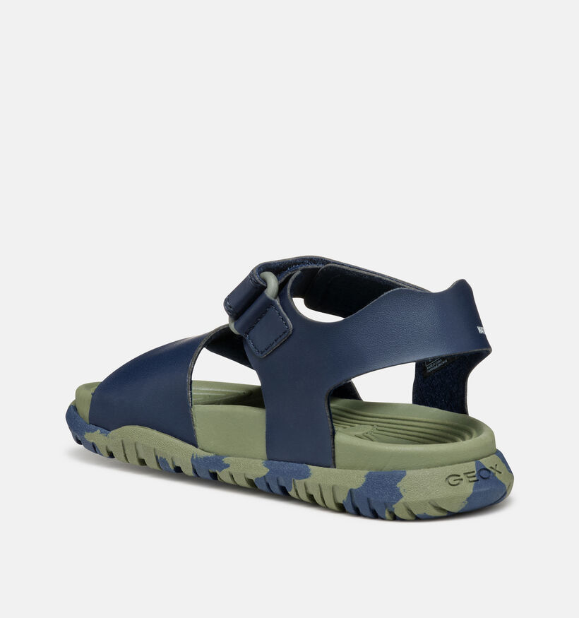 Geox J Sandal Fusbetto Bo Chaussures d'eau en Bleu fonc&eacute; pour gar&ccedil;ons (370145)