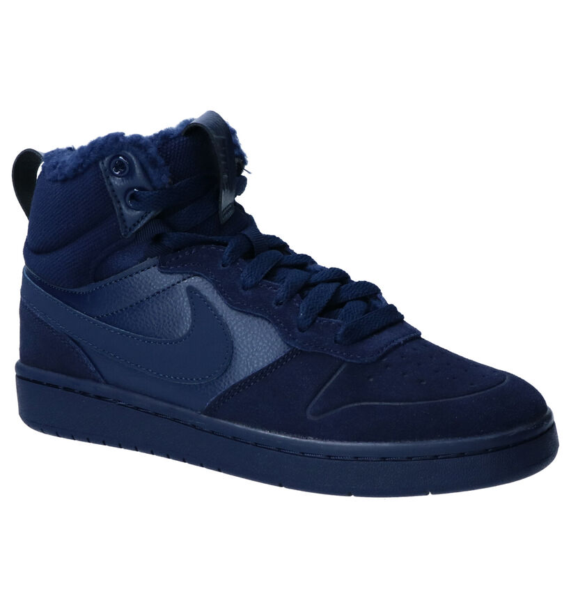 Nike Court Borough Baskets en Bleu en nubuck (261729)