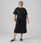 Vero Moda Curve Molly Oversized Zwarte T-shirt Jurk voor dames (369322)