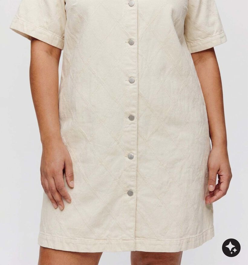 Vero Moda Curve Fonda Ecru Midi-Jurk voor dames (378140)